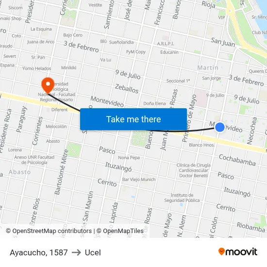 Ayacucho, 1587 to Ucel map