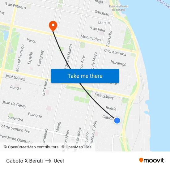 Gaboto X Beruti to Ucel map