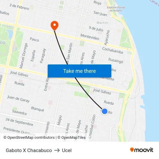 Gaboto X Chacabuco to Ucel map