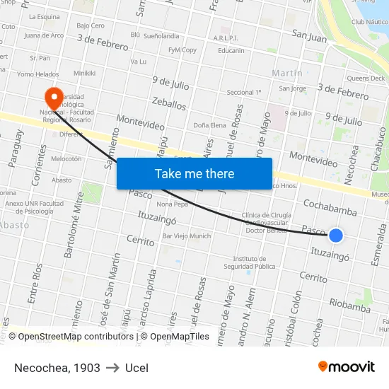 Necochea, 1903 to Ucel map