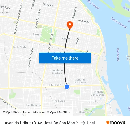 Avenida Uriburu X Av. José De San Martín to Ucel map