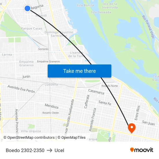 Boedo 2302-2350 to Ucel map