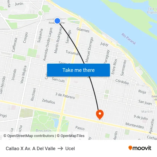 Callao X Av. A Del Valle to Ucel map