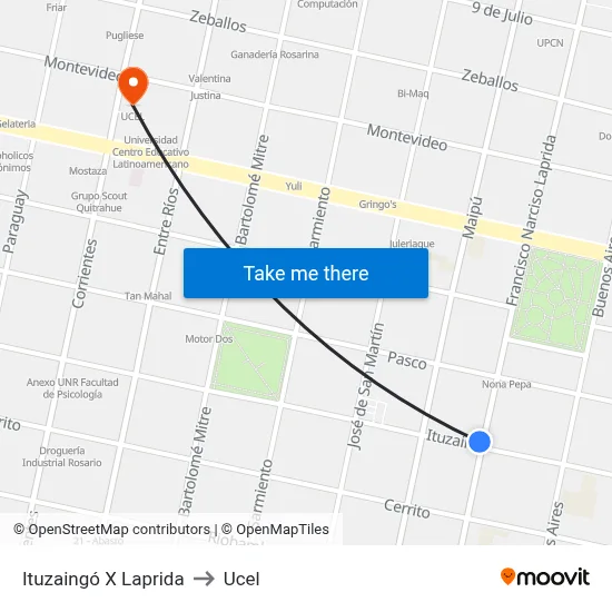 Ituzaingó X Laprida to Ucel map