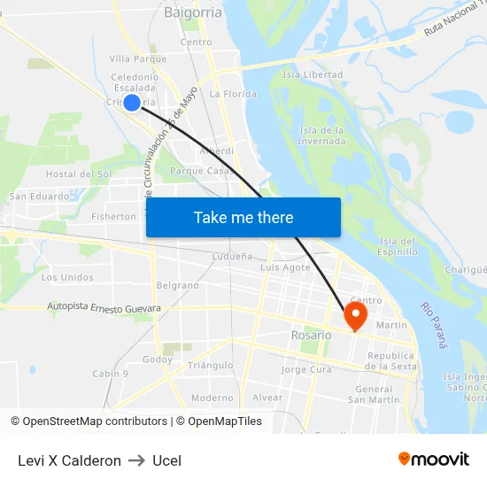 Levi X Calderon to Ucel map