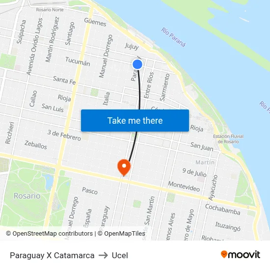 Paraguay X Catamarca to Ucel map
