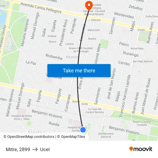 Mitre, 2899 to Ucel map