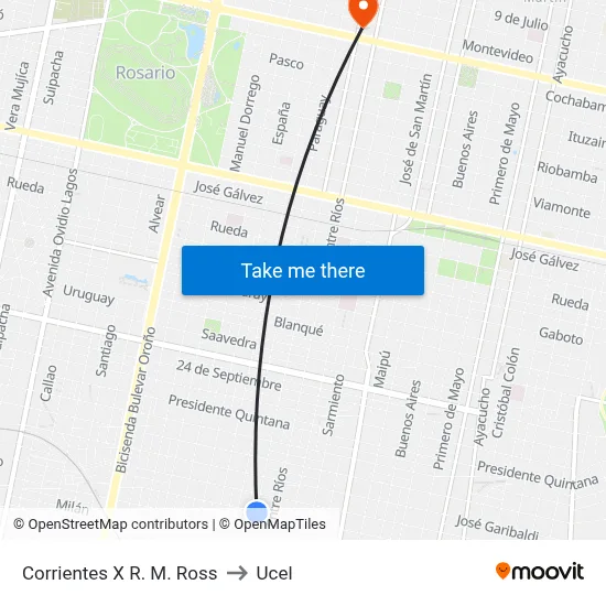 Corrientes X R. M. Ross to Ucel map