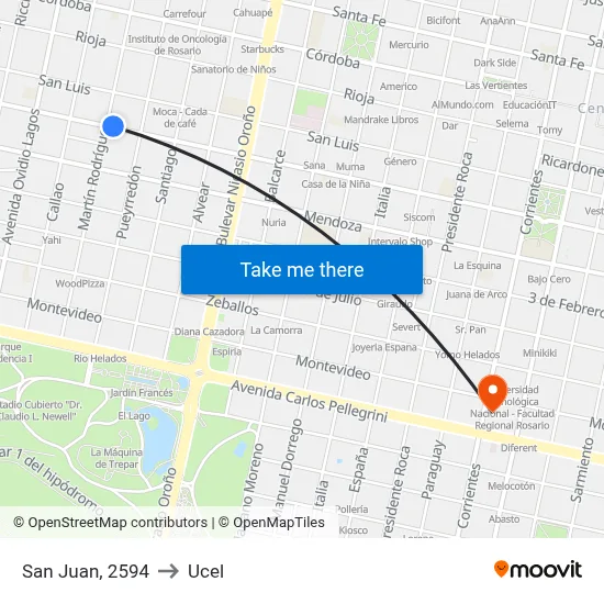 San Juan, 2594 to Ucel map