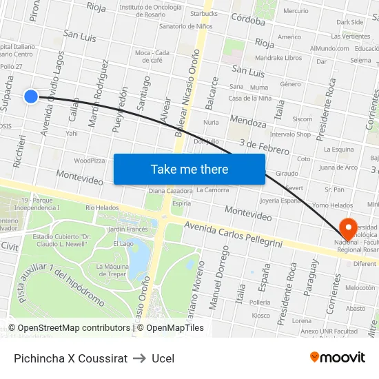 Pichincha X Coussirat to Ucel map