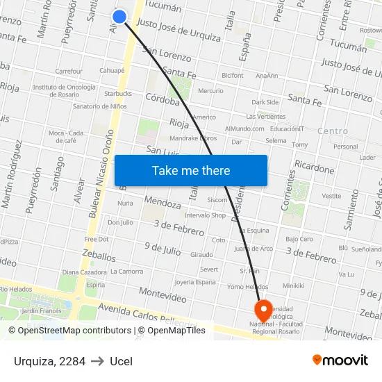 Urquiza, 2284 to Ucel map