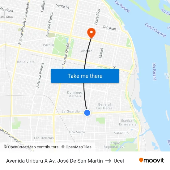 Avenida Uriburu X Av. José De San Martín to Ucel map