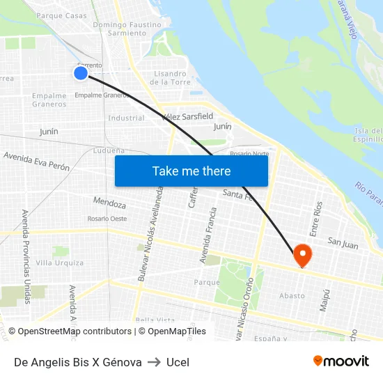 De Angelis Bis X Génova to Ucel map