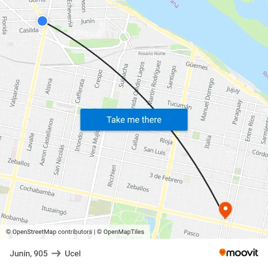 Junín, 905 to Ucel map