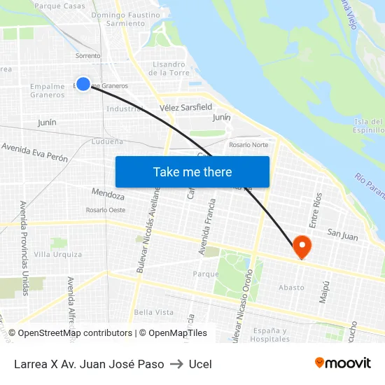 Larrea X Av. Juan José Paso to Ucel map
