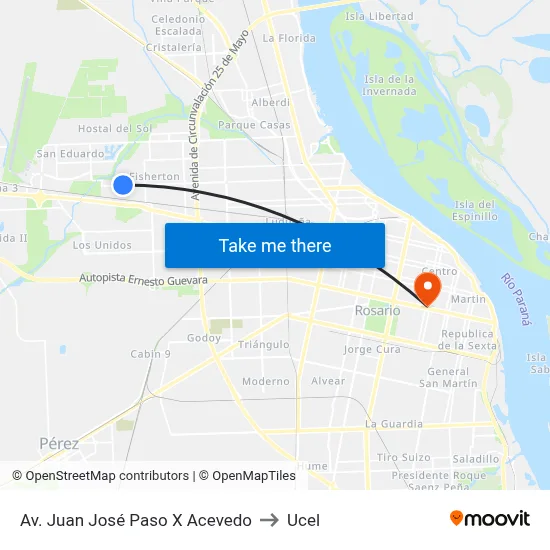 Av. Juan José Paso X Acevedo to Ucel map