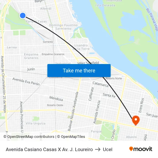 Avenida Casiano Casas X Av. J. Loureiro to Ucel map