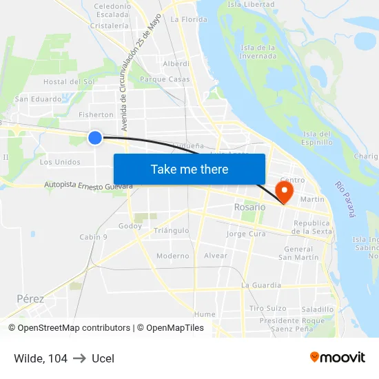 Wilde, 104 to Ucel map