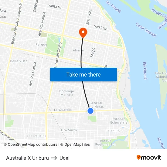 Australia X Uriburu to Ucel map