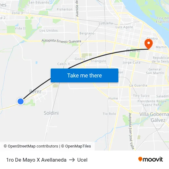 1ro De Mayo X Avellaneda to Ucel map