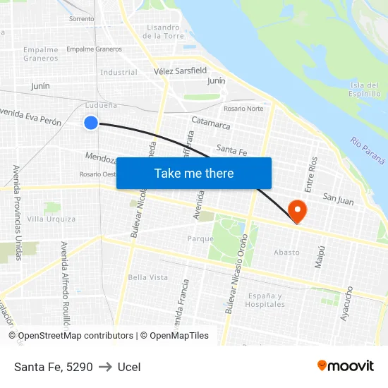 Santa Fe, 5290 to Ucel map
