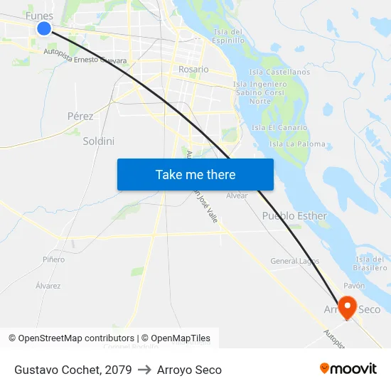 Gustavo Cochet, 2079 to Arroyo Seco map