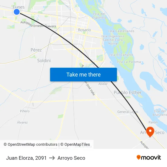Juan Elorza, 2091 to Arroyo Seco map