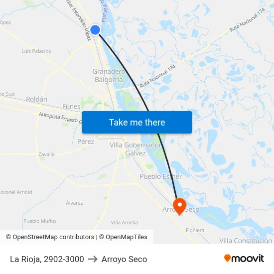 La Rioja, 2902-3000 to Arroyo Seco map