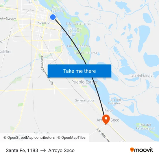 Santa Fe, 1183 to Arroyo Seco map