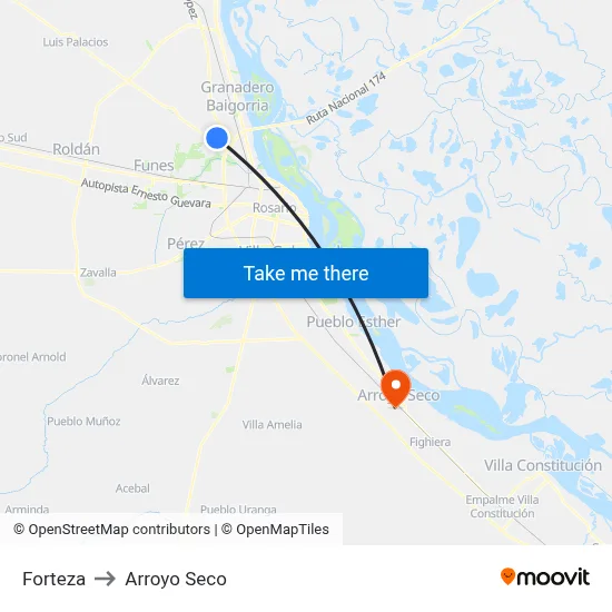 Forteza to Arroyo Seco map