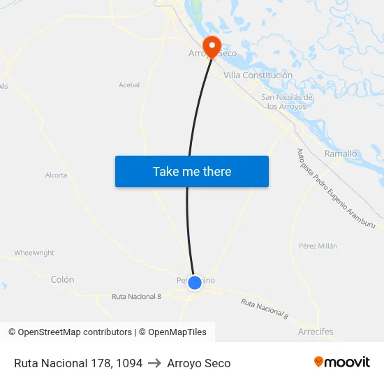 Ruta Nacional 178, 1094 to Arroyo Seco map