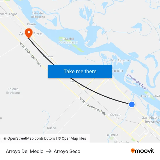 Arroyo Del Medio to Arroyo Seco map