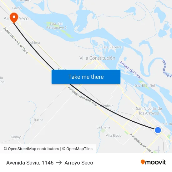 Avenida Savio, 1146 to Arroyo Seco map