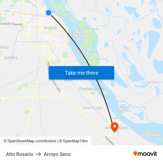 Alto Rosario to Arroyo Seco map