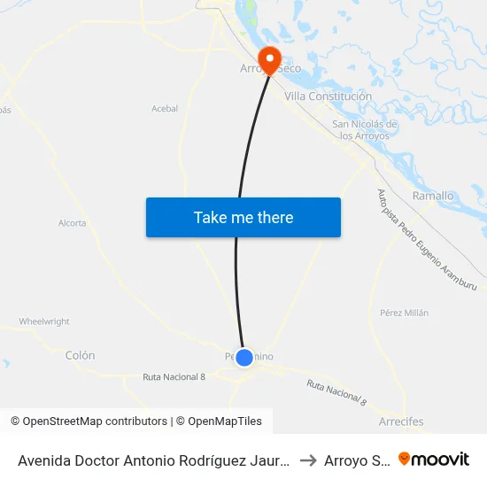 Avenida Doctor Antonio Rodríguez Jauregui, 2380 to Arroyo Seco map