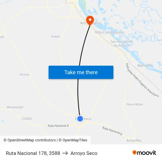Ruta Nacional 178, 3588 to Arroyo Seco map