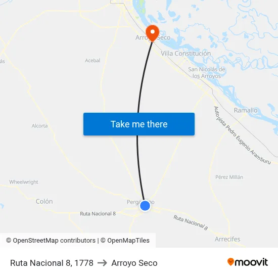 Ruta Nacional 8, 1778 to Arroyo Seco map