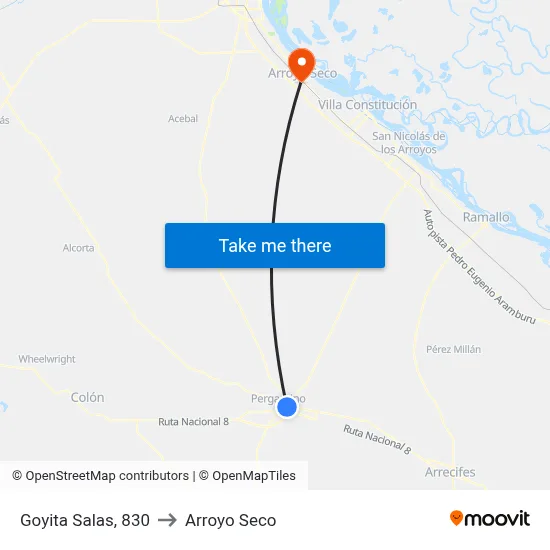 Goyita Salas, 830 to Arroyo Seco map