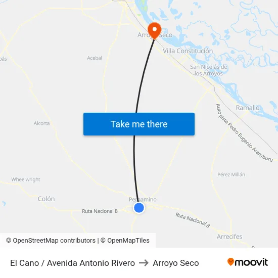 El Cano / Avenida Antonio Rivero to Arroyo Seco map