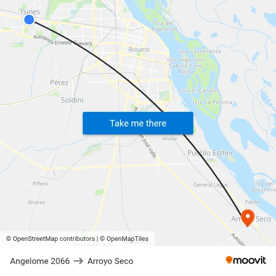 Angelome 2066 to Arroyo Seco map