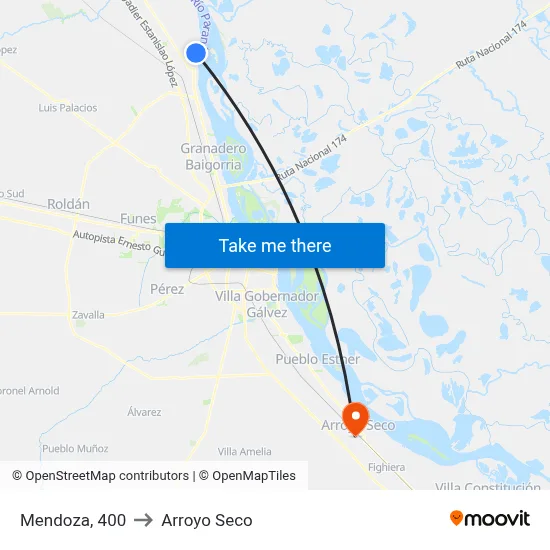 Mendoza, 400 to Arroyo Seco map