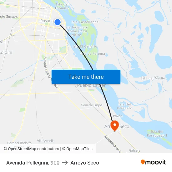 Avenida Pellegrini, 900 to Arroyo Seco map
