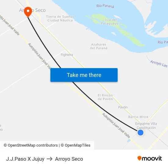 J.J.Paso X Jujuy to Arroyo Seco map