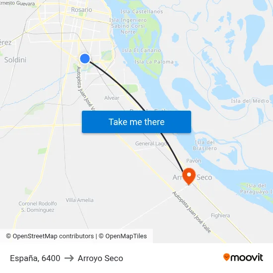 España, 6400 to Arroyo Seco map