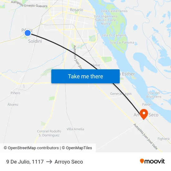 9 De Julio, 1117 to Arroyo Seco map