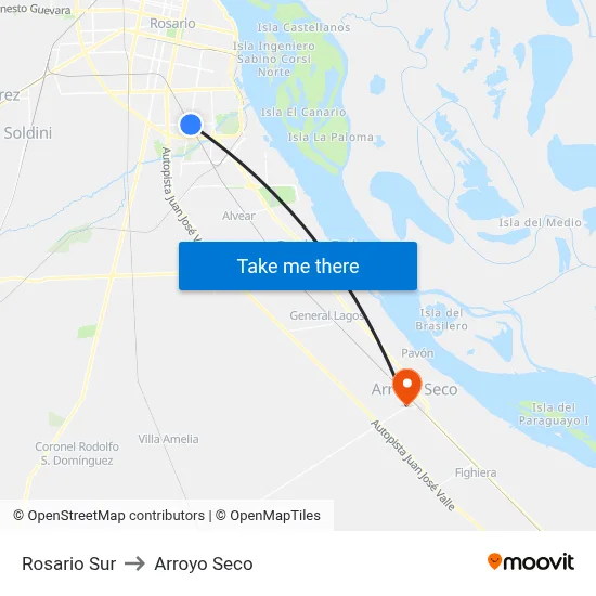 Rosario Sur to Arroyo Seco map