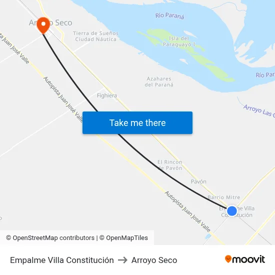 Empalme Villa Constitución to Arroyo Seco map