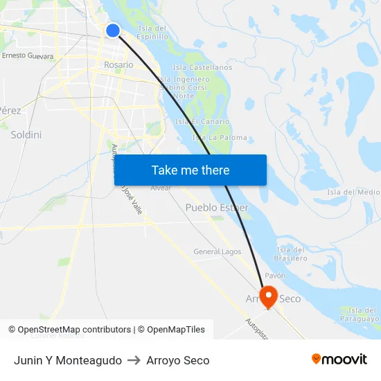 Junin Y Monteagudo to Arroyo Seco map