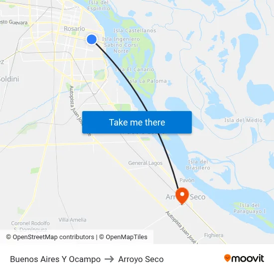 Buenos Aires Y Ocampo to Arroyo Seco map