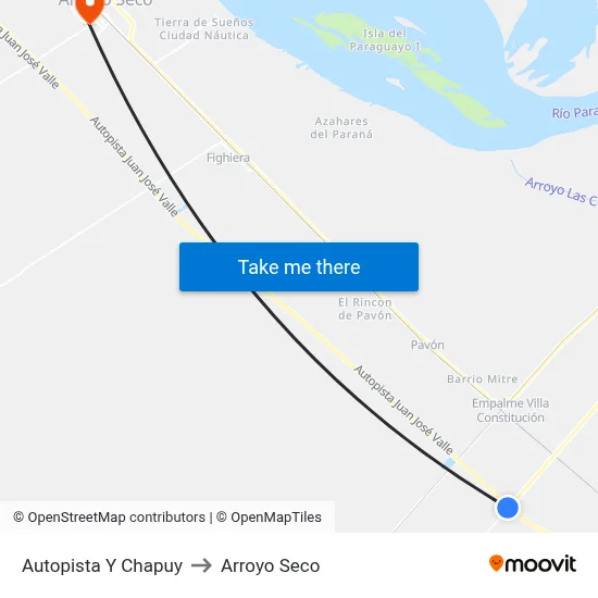 Autopista Y Chapuy to Arroyo Seco map